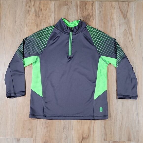 🧡Asics Gray & Neon Green Long Sleeve Athletic Shirt Small - Picture 1 of 8